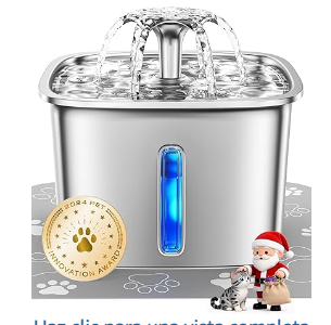 Fuente de agua de acero inoxidable para gatos con 25% de descuento