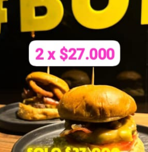 Promoción de hamburguesas - 2 x $27.000 🍔