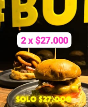 Promoción de hamburguesas - 2 x $27.000 🍔